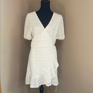 Elegant White Wrap Dress